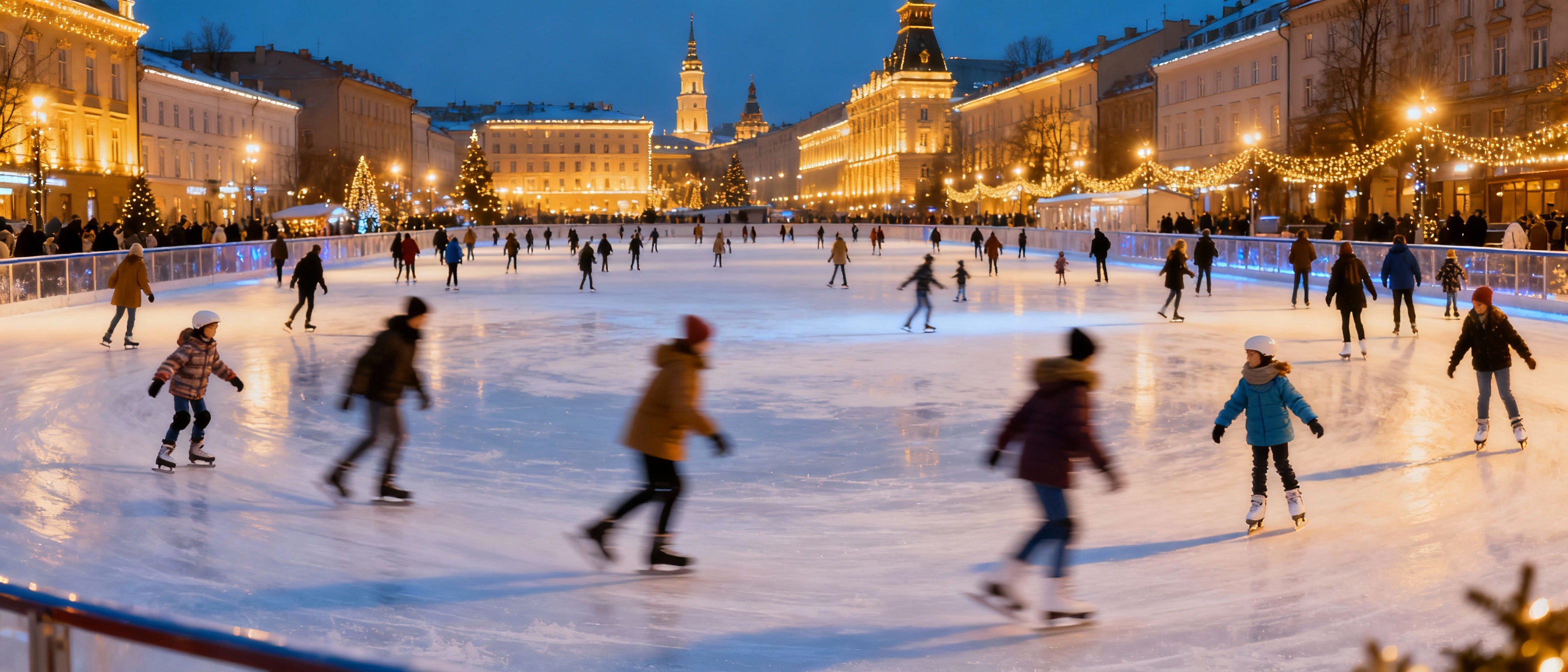 Большие открытые катки с искусственным льдом в Москве и Подмосковье 2025-2026