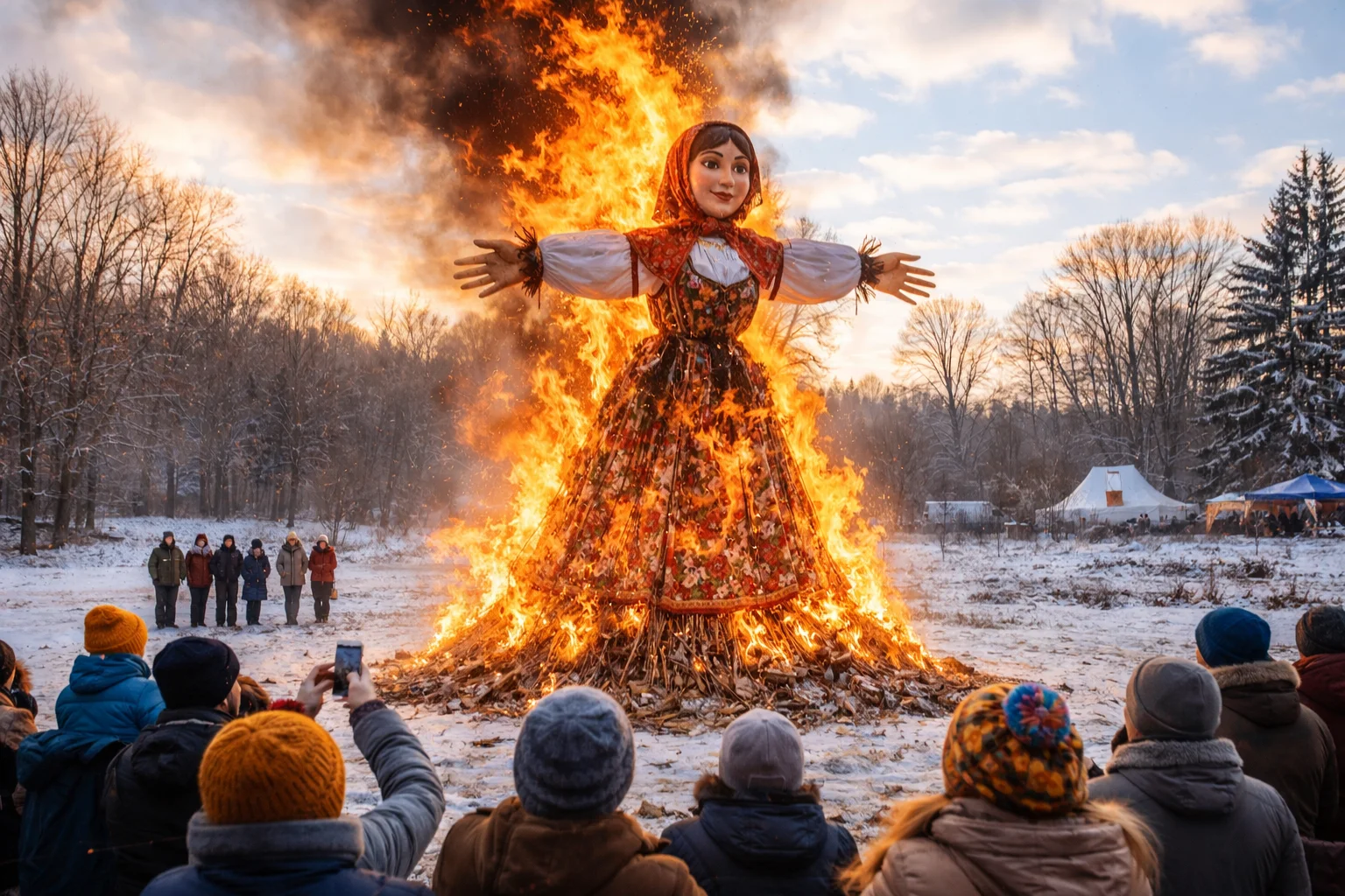 Где будут сжигать чучело на Масленницу - февраль 2026